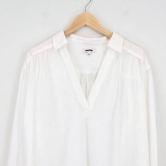 NWT Madewell Easy Long-Sleeve V-Neck Popover Shirt In Eyelet White Size XL - Picture 5 of 11